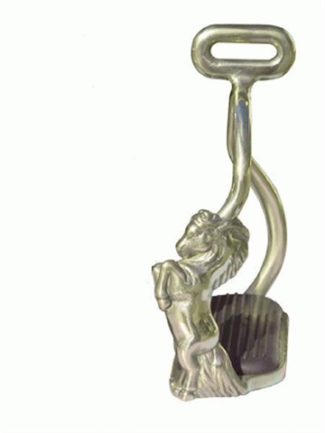 Isl�nder stigb�jle m/flot heste motiv - messing poleret -  bredde 12 cm. 